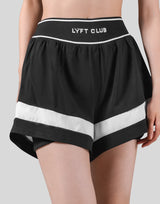 Waist Rib Flare Shorts - Black