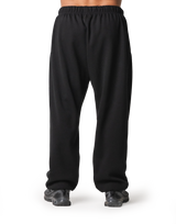 Wool Like Wide Long Pants - Black