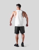 College Logo Drop Tanktop - White