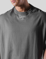 Back Emblem Cut-Off Big T-Shirt - D.Grey