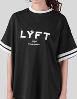 Piping Over Size T-shirt - Black