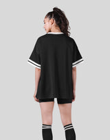 Piping Over Size T-shirt - Black