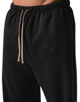 Wool Like Wide Long Pants - Black