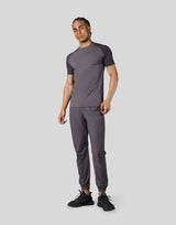 Slim Fit Mesh Sleeve T-Shirt -D.Grey