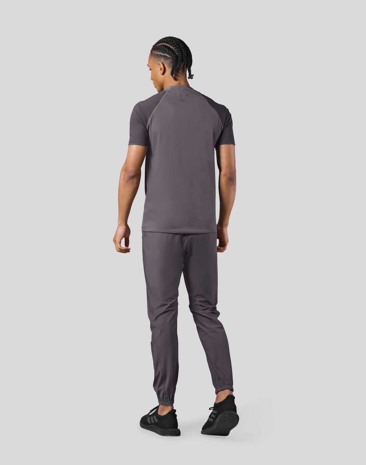 Slim Fit Mesh Sleeve T-Shirt -D.Grey