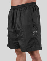 Side Pocket Nylon Shorts - Black