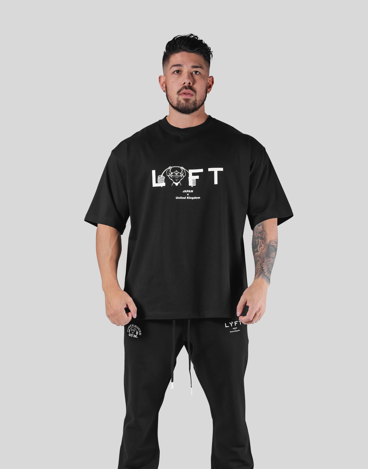 LÝFT × Power House Gym Big T-Shirt - Black