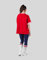 Piping Over Size T-shirt - Red