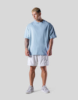 Back Emblem Cut-Off Big T-Shirt - L.Blue