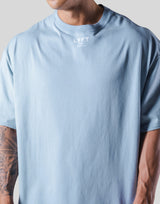 Back Emblem Cut-Off Big T-Shirt - L.Blue