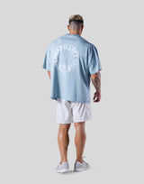 Back Emblem Cut-Off Big T-Shirt - L.Blue