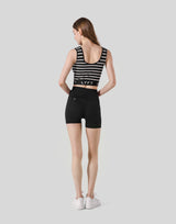Woven Stripe Tanktop - Black