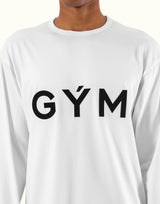 GÝM Wappen Stretch Long T-Shirt - White