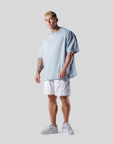 Back Emblem Cut-Off Big T-Shirt - L.Blue