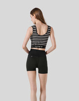 Woven Stripe Tanktop - Black
