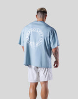 Back Emblem Cut-Off Big T-Shirt - L.Blue