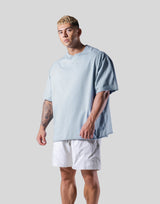 Back Emblem Cut-Off Big T-Shirt - L.Blue