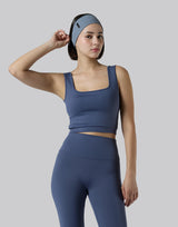 Square Neck Sports Bratop - Navy