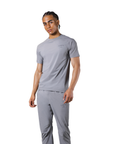 Slim Fit Mesh Sleeve T-Shirt - Grey