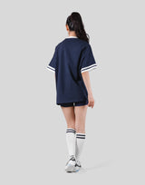 Piping Over Size T-shirt - Navy