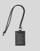 Leather Strap Card Holder - Black