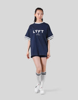 Piping Over Size T-shirt - Navy