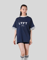Piping Over Size T-shirt - Navy