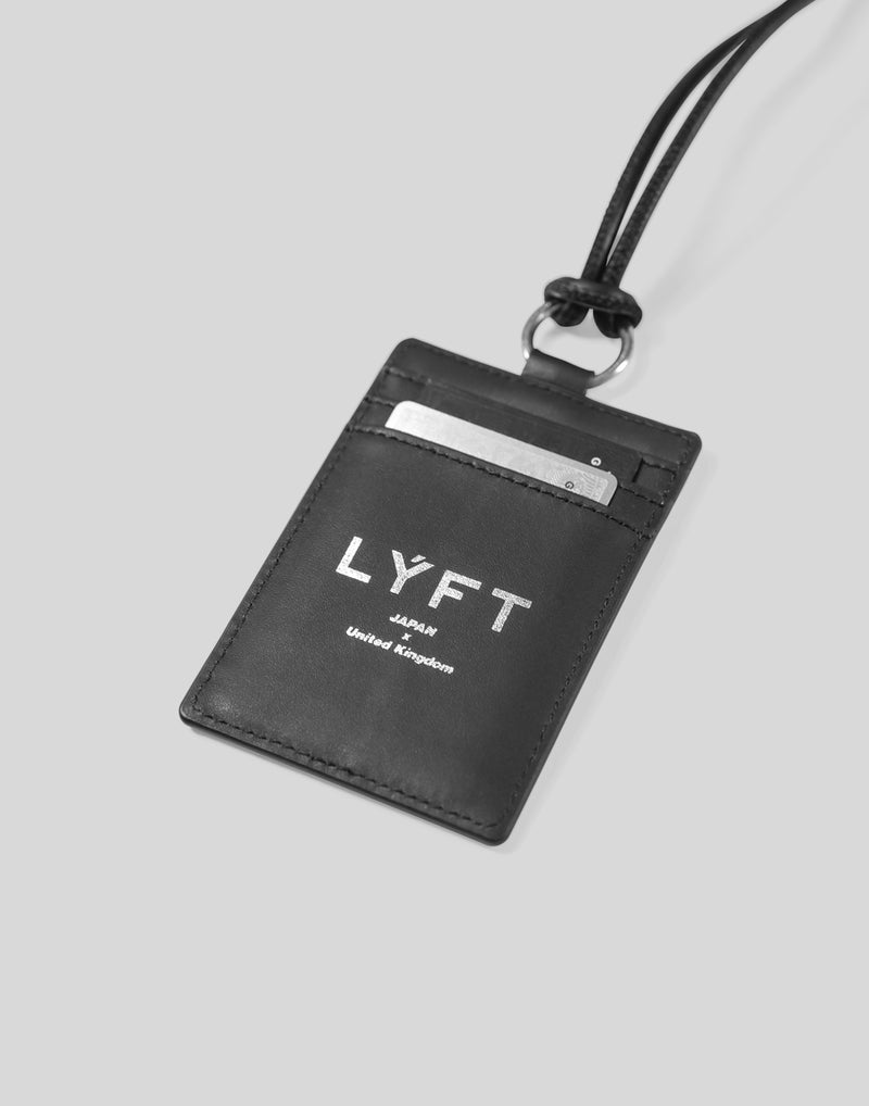 Leather Strap Card Holder - Black