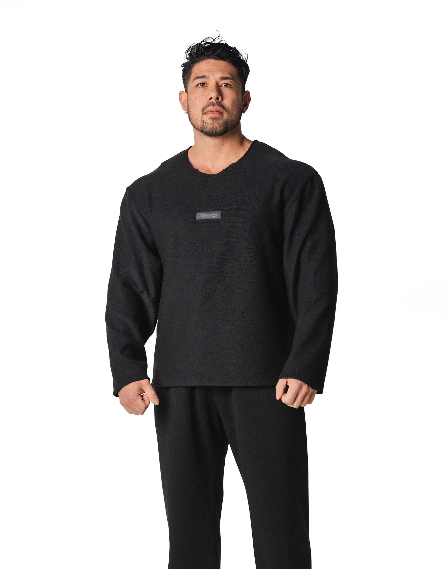 Thermal Loose Wappen Long T-Shirt - Black – LÝFT