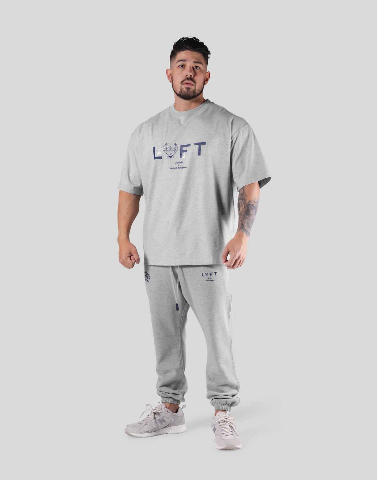 LÝFT × Power House Gym Big T-Shirt - Grey