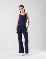 Tricolor Knit No Sleeve - Navy