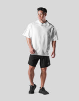 Back Emblem Cut-Off Big T-Shirt - White