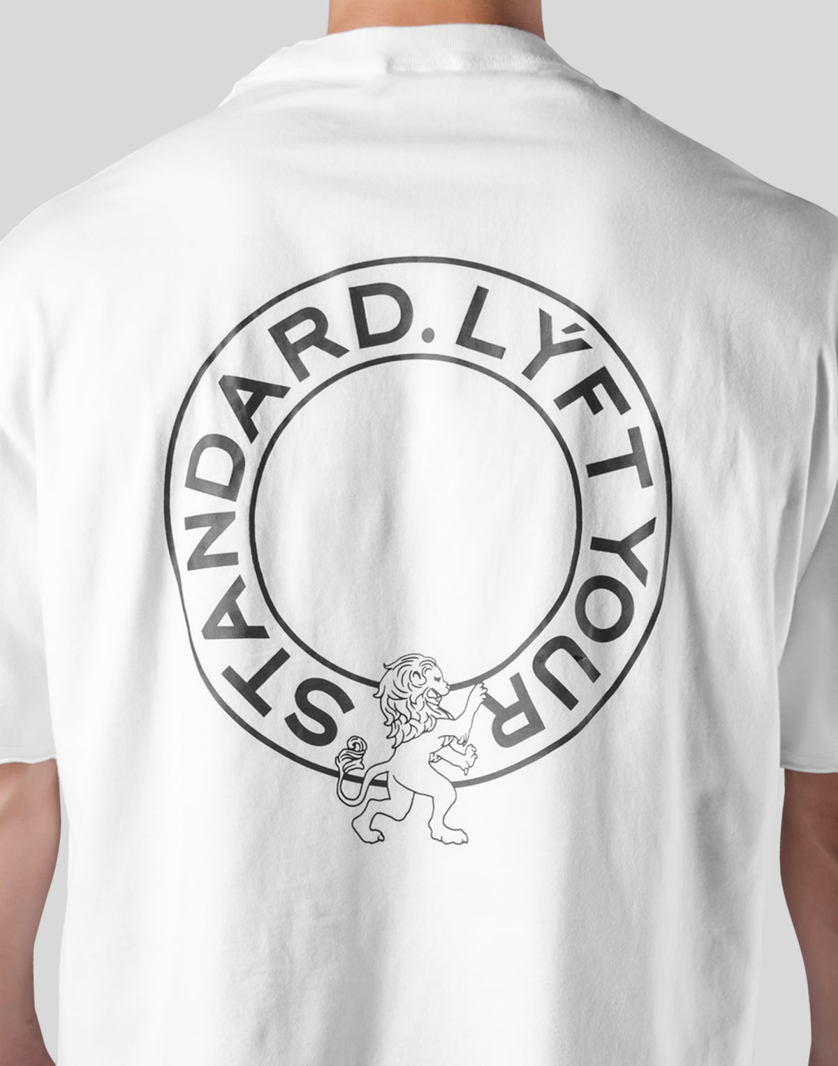 Back Emblem Cut-Off Big T-Shirt - White