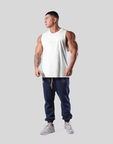 Back Emblem Loose Fit Tanktop - White