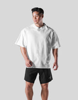 Back Emblem Cut-Off Big T-Shirt - White