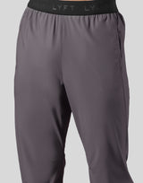 Logo Rib Stretch Slim Straight Pants - D.Grey