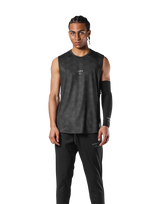 Multi Pattern Stretch Loose Fit Tanktop - Black