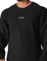 Thermal Loose Wappen Long T-Shirt - Black