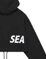 LÝFT × WIND AND SEA Wide Cropped Hoodie - Black