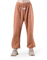 Woven Label Relax Sweat Pants - Coral