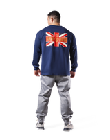 Classic Flag Long Sleeve Big T-Shirt - Navy