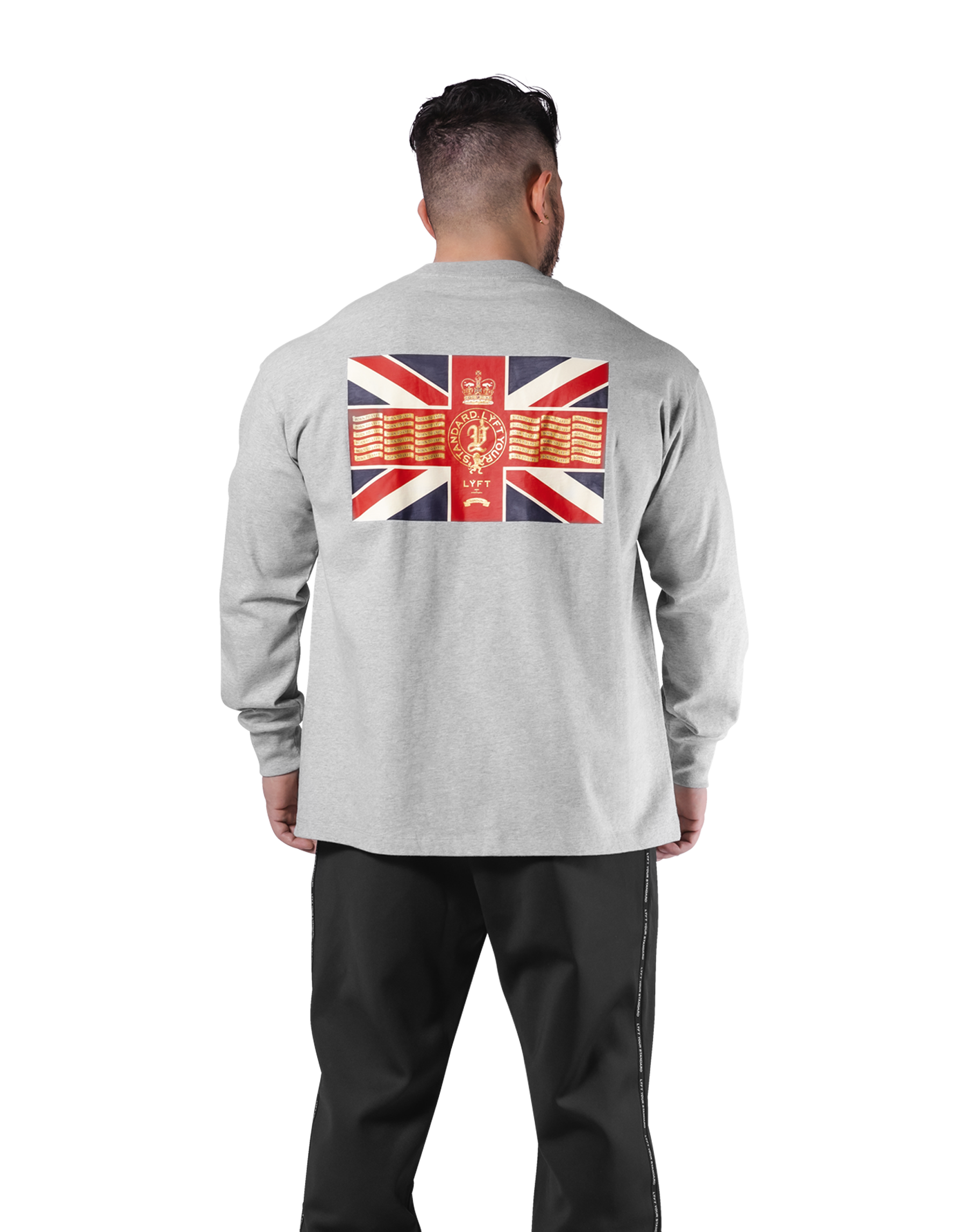 Classic Flag Long Sleeve Big T-Shirt - Grey