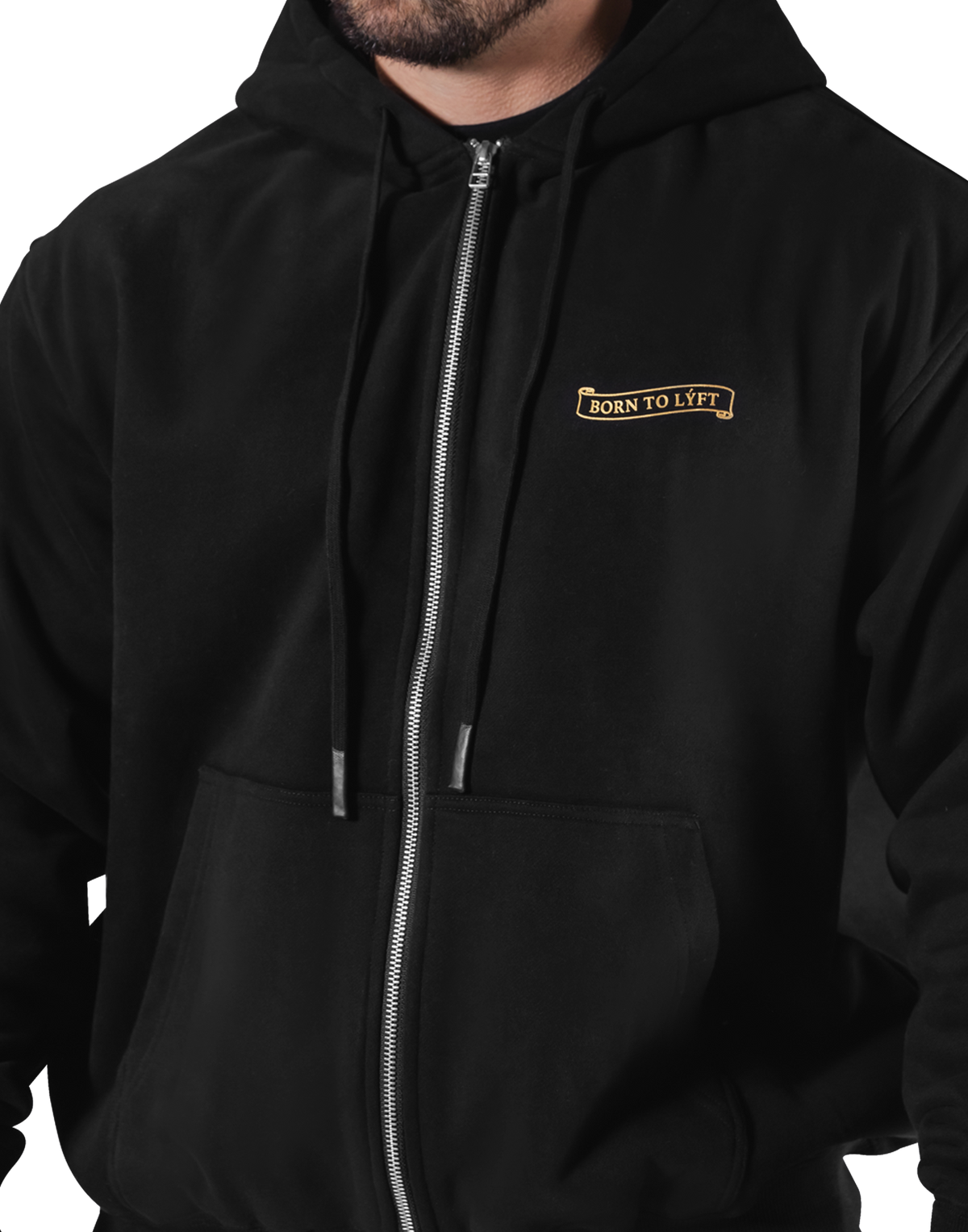 Classic Flag Zip-Up Hoodie - Black
