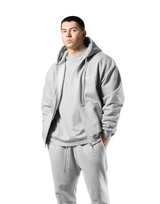 Classic Flag Zip-Up Hoodie - Grey