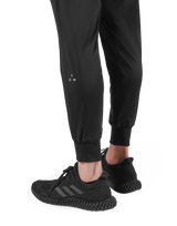 Tapered Stretch Rib Pants - Black
