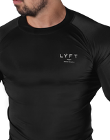 Slim Fit Stretch Long Sleeve T-Shirt - Black