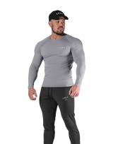 Slim Fit Stretch Long Sleeve T-Shirt - Grey