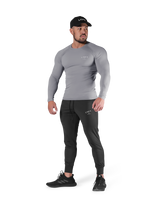 Slim Fit Stretch Long Sleeve T-Shirt - Grey