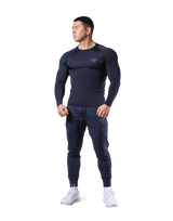 Slim Fit Stretch Long Sleeve T-Shirt - Navy
