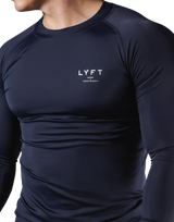 Slim Fit Stretch Long Sleeve T-Shirt - Navy